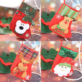 PCs Mini Christmas Stockings 3D Santa Snowman Reindeer Treat Bags Hanging Socks Tree Decorations