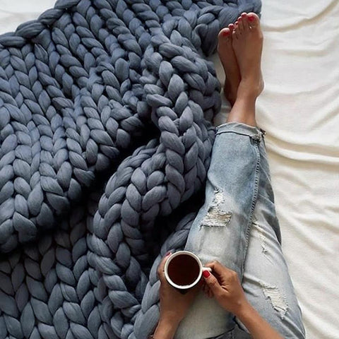 Chunky Knit woven Blanket Throw