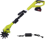 20V Cordless Electric Garden Tiller/Cultivator Adjustable 2.0 Ah Lithium Battery Charger