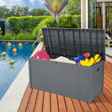 Free shipping 113gal Outdoor Garden Plastic Storage Deck Box Chest Lockable Seat Waterproof