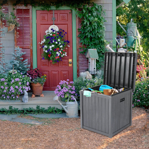 Free shipping 51gal 195L Outdoor Garden Plastic Storage Deck Box Chest Lockable Stool Waterproof