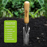 Gardtech Hand Weeder Multi Use Garden tool, Wooden Handle Stainless Steel Head,Transplanting, Pruning, Digging