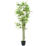 Artificial Bamboo Plant with Pot 59" 6ft tree Green