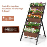 5-tier Vertical Garden Planter Box Elevated Raised Bed with 5 Containers