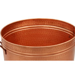 Copper Hammered Pattern Galvanized Farmhouse Style Tub Pot Bucket