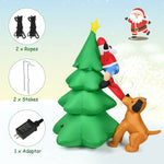 6.5 Feet Outdoor Inflatable Christmas Tree Santa Dog Decor with LED Lights