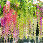 Artificial Wisteria Flowers Vine Silk Flower Wedding Garden Party Hanging Decor