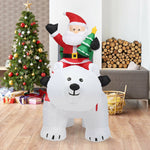 6.5 Feet Christmas Inflatable Santa Riding Polar Bear with Shaking Head LED Lights