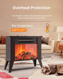 Mini Desktop Electric Fireplace Portable Space Heater Office Home Overheating/Tip-Over Protection, 1000W(3400BTU)