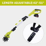 20V Cordless Electric Garden Tiller/Cultivator Adjustable 2.0 Ah Lithium Battery Charger