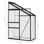 Greenhouse Anthracite Aluminum 48.7 ft³ Side Hot house