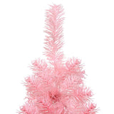 Slim Artificial Half Christmas Tree with Stand Pink 59.1"