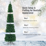 PVC Artificial Slim Pencil National Christmas Tree with Metal Stand