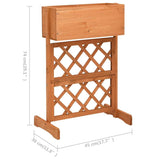 Garden Trellis Raised pedestle Planter Orange 17.7"x11.8"x29.1" Solid Firwood