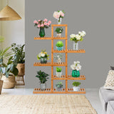 Bamboo Plant Frame Multi-Storey, Balcony Flower Indoor Living Room Decoration 6 floors 12 seats