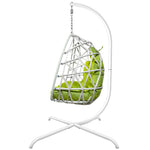 Swing Egg Chair, Stand, Indoor Outdoor Wicker Rattan Patio Basket Hanging Chair, C Type bracket ; cushion pillow;