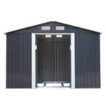 6.3' x 9.1' Outdoor Backyard Garden Metal Storage Shed Utility Tool Storage