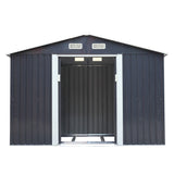 6.3' x 9.1' Outdoor Backyard Garden Metal Storage Shed Utility Tool Storage