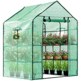 56" W x 56" D x 76" H Walk in Outdoor Plant Gardening Greenhouse 2 Tiers 8 Shelves (Hardware incuded)