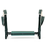 Outdoor 2-in-1 Garden Stool Kneeler Bench with Tool Bags, Kneeling Pad Portable Green