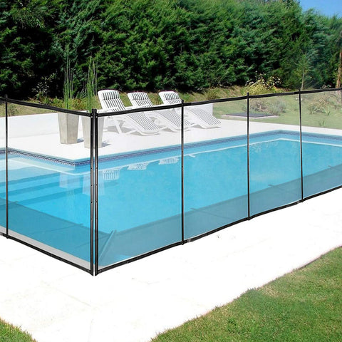 4x12 Ft Outdoor Inground Pool Fence With Section Kit, Removable Mesh Barrier, Garden, Patio