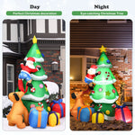 7 FT Inflatable Christmas Tree Santa Decor with LED Lights