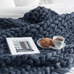 cuddle up and stay warm with this gorgeous Thick Kitted Blanket!