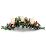 Artificial Christmas Centerpiece with Pine Cones and 3 Candle Holders