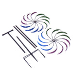 Original Rainbow Wind Spinner; Decorative Lawn Ornament Wind Mill; Tri-Colored Kinetic Garden