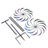 Original Rainbow Wind Spinner; Decorative Lawn Ornament Wind Mill; Tri-Colored Kinetic Garden