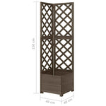 Corner Trellis Planter Gray 15.7"x15.7"x59" Solid Fir Wood