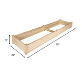 7.5 Feet Raised Garden Bed Wooden Planter Box 2 Separate Planting Space, 22"x 9"x 90"