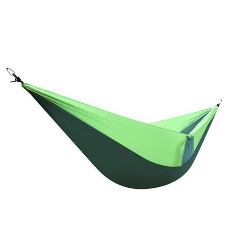 Double Outdoor Hammock Swing Bed Portable Parachute Nylon Fabric Blackish Green