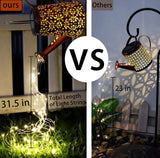 Solar Watering Can Lights Waterproof Outdoor Fairy Lantern Hanging Metal Kettle for garden