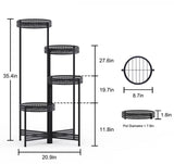 3/4 Tier step Metal Plant Stand Indoor Black Tall Flower Pot Holder Display Rack Foldable Patio Garden Balcony