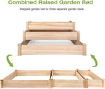 3 Tier Raised Garden Bed Kit Wooden Planter Box Heavy Duty Solid Fir Wood, 47" x 47" x 21"