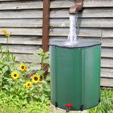 50 Gallon Folding Rain Barrel Water Collector Green