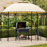 Outdoor Gazebo Steel Fabric Round Soft Top Gazebo, Outdoor Patio Dome Gazebo with Removable Curtains