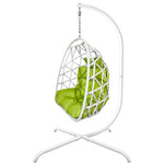 Swing Egg Chair, Stand, Indoor Outdoor Wicker Rattan Patio Basket Hanging Chair, C Type bracket ; cushion pillow;