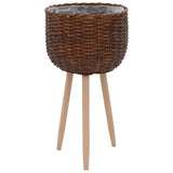 3 PC Tripod Planter Wicker Pots with PE Lining