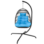 Swing Egg Chair, Stand, Indoor Outdoor Wicker Rattan Patio Basket Hanging Chair, C Type bracket ; cushion pillow;