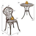 3 Pcs Cast Aluminum leaf anitque finish bronze Bistro Set