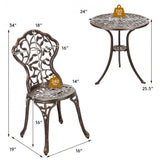 3 Pcs Cast Aluminum leaf anitque finish bronze Bistro Set