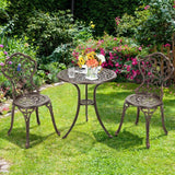 3 Pcs Cast Aluminum leaf anitque finish bronze Bistro Set