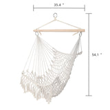 Hammock Chairs,Cotton Rope Sling,Tassel Beige for Indoor/Outdoor Patio Deck Yard Lounging