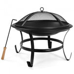 22 Inch Steel Outdoor Fire Pit Bowl grill With Wood Grate