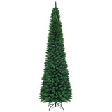 PVC Artificial Slim Pencil National Christmas Tree with Metal Stand