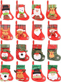 PCs Mini Christmas Stockings 3D Santa Snowman Reindeer Treat Bags Hanging Socks Tree Decorations