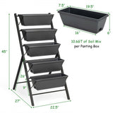 4 ft Vertical Raised Garden Bed with 5 Tiers for Patio Balcony