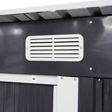 4 x 6 Ft Outdoor Metal Shed Tool Storage Sliding Door Vents Backyard Garden Patio Weatherproof